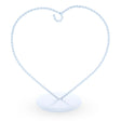 Heart Shape White Metal Solid Round Base Ornament Display Stand 7 Inches in White color,  shape
