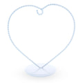 Heart-Shaped Twisted White Painted Metal Ornament Display Stand 6.2 Inches (Poland) in White color