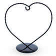 Heart Shape Black Metal Solid Round Base Ornament Display Stand 7 Inches in Black color,  shape