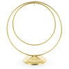 Double Circle Gold Metal Solid Round Base Ornament Display Stand 8.25 Inches in Gold color,  shape