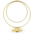 Contemporary Double Circle Gold Metal Ornament Display Stand 8.2 Inches (Poland) in Gold color