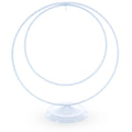 Contemporary Double Circle White Painted Metal Ornament Display Stand 8.2 Inches (Poland) in White color