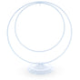 Double Circle White Metal Solid Round Base Ornament Display Stand 8.25 Inches in White color