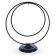 Double Circle Black Metal Solid Round Base Ornament Display Stand 8.25 Inches in Black color,  shape