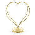 Double Swirled Heart Gold Metal Round Base Ornament Display Stand 7.25 Inches in Gold color