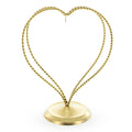 Double Wire Heart Twisted Gold Metal Ornament Display Stand 7.8 Inches (Poland) in Gold color