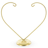 Distand Double Heart Gold Metal Round Base Ornament Display Stand 9 Inches in  color