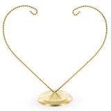 Metal Distand Double Heart Gold Metal Solid Round Base Ornament Display Stand 9 Inches in Gold color