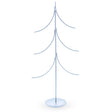 Six Ornaments Tree Silver Metal Solid Round Base Ornament Display Stand 16 Inches in Silver color