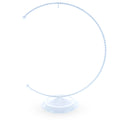 Crescent Moon Twisted White Painted Metal Ornament Display Stand 9 Inches (Poland) in White color