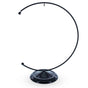 Swirled C-Shape Gold Metal Dimensional Solid Base Ornament Display Stand 8.25 Inches in Black color,  shape