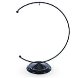 Metal Swirled C-Shape Black Metal Dimensional Solid Base Ornament Display Stand 8.25 Inches in Black color