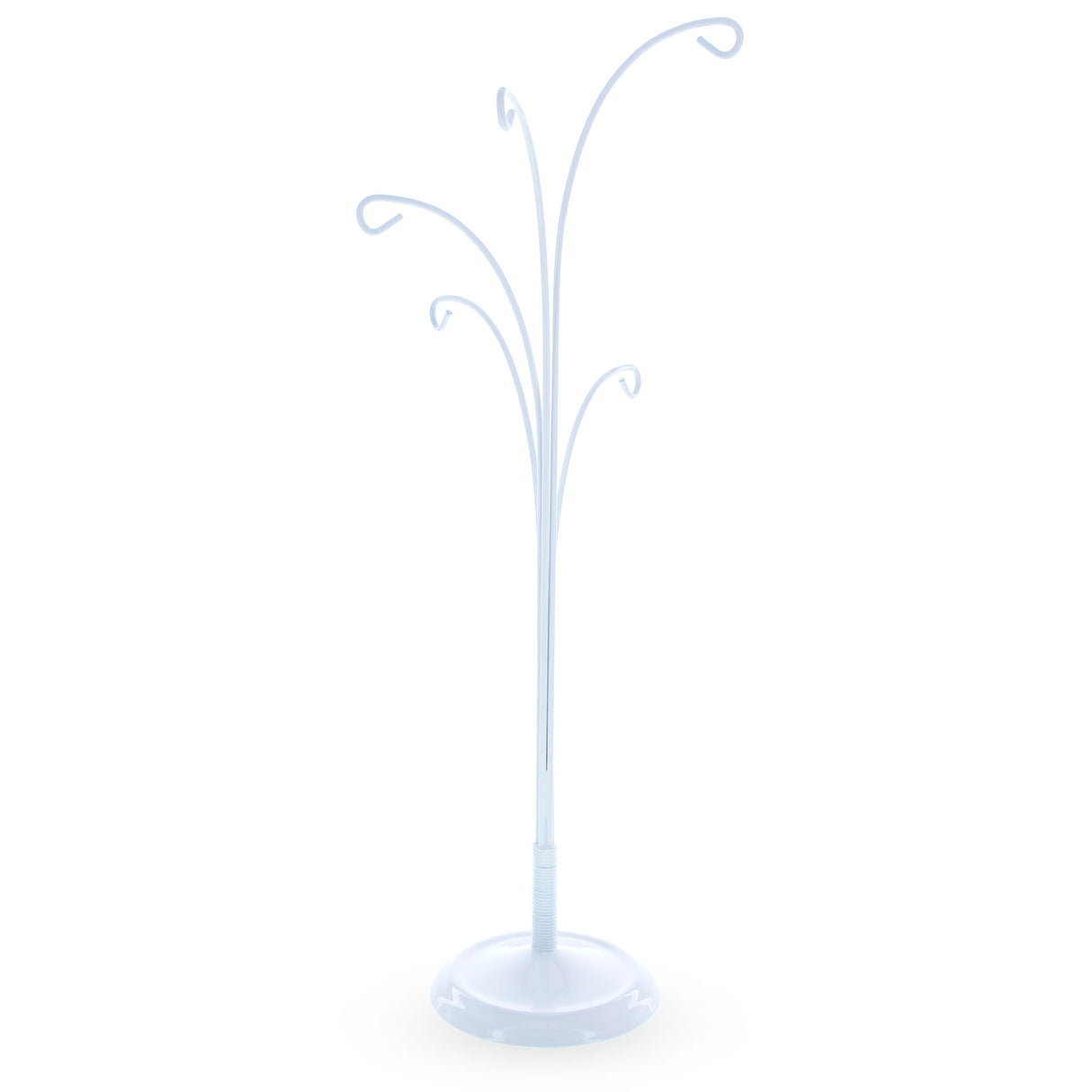Five Hands White Metal Solid Round Base Ornament Display Stand 12.4 Inches in White color,  shape