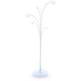 Five Hands White Metal Solid Round Base Ornament Display Stand 12.4 Inches in White color,  shape