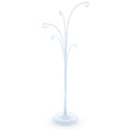 5-Arm Scroll Tree Branches White Painted Metal Ornament Display Stand 14.5 Inches (Poland) in White color