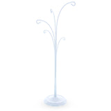 Five Hands White Metal Solid Round Base Ornament Display Stand 12.4 Inches in White color