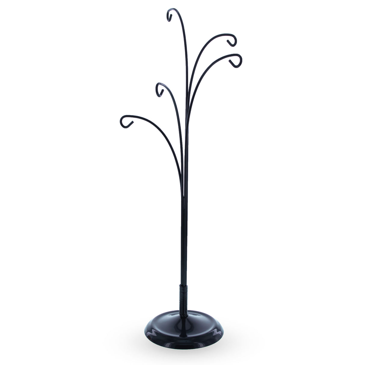Five Hands Black Metal Solid Round Base Ornament Display Stand 12.4 Inches in Black color,  shape