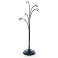 5-Arm Scroll Tree Branches Black Painted Metal Ornament Display Stand 14.5 Inches (Poland) in Black color