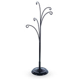 Five Hands Black Metal Solid Round Base Ornament Display Stand 12.4 Inches in Black color