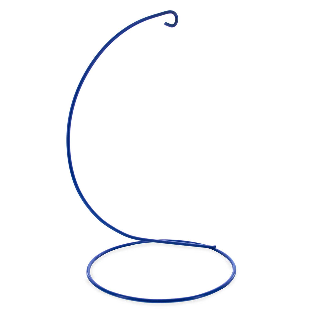 Open Frame Blue Painted Metal Ornament Display Stand 9.2 Inches (Poland)Poland , dimensions in inches: 9.5 x 5.5 x 5.5