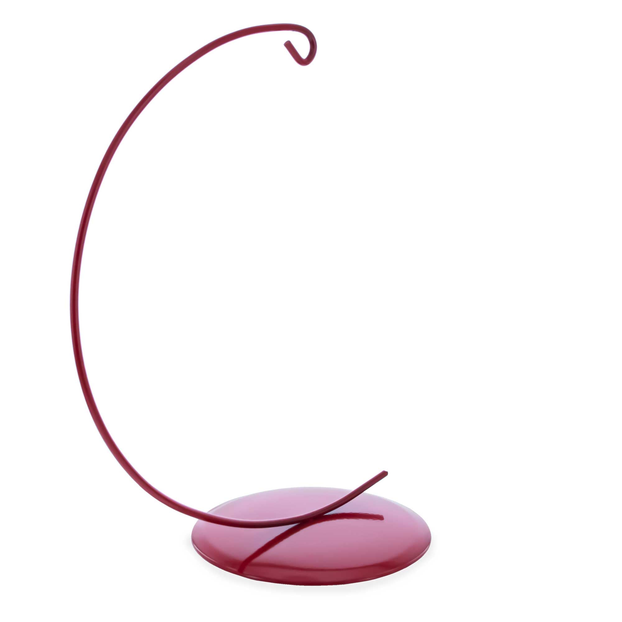Solid Round Base Red Painted Metal Ornament Display Stand 7.8 Inches (Poland)Poland , dimensions in inches: 8 x 3.8 x 5.1