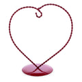 Heart-Shaped Twisted Red Painted Metal Ornament Display Stand 6.2 Inches (Poland) in Red color