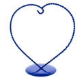 Heart-Shaped Twisted Blue Painted Metal Ornament Display Stand 6.2 Inches (Poland) in Blue color
