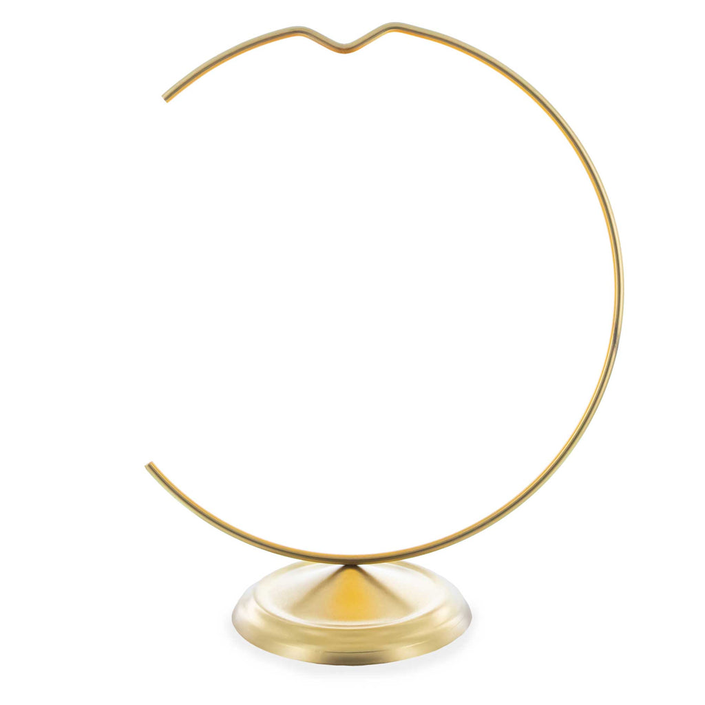 Crescent Moon with Hook Notch Gold Metal Ornament Display Stand 8.8 Inches (Poland) in Gold color