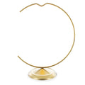 Crescent Moon with Hook Notch Gold Metal Ornament Display Stand 8.8 Inches (Poland) in Gold color