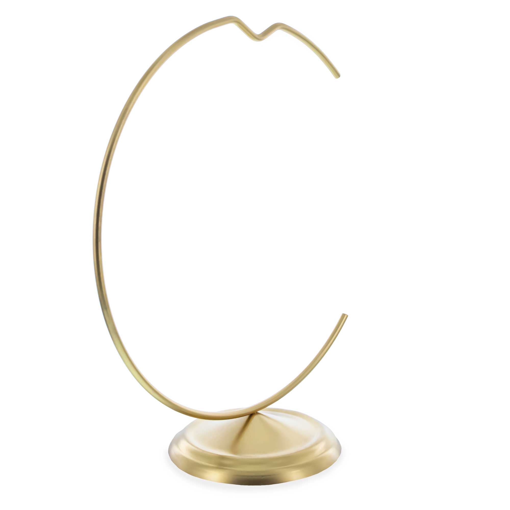 Crescent Moon with Hook Notch Gold Metal Ornament Display Stand 8.8 Inches (Poland)Poland , dimensions in inches: 8.8 x 3.5 x 7