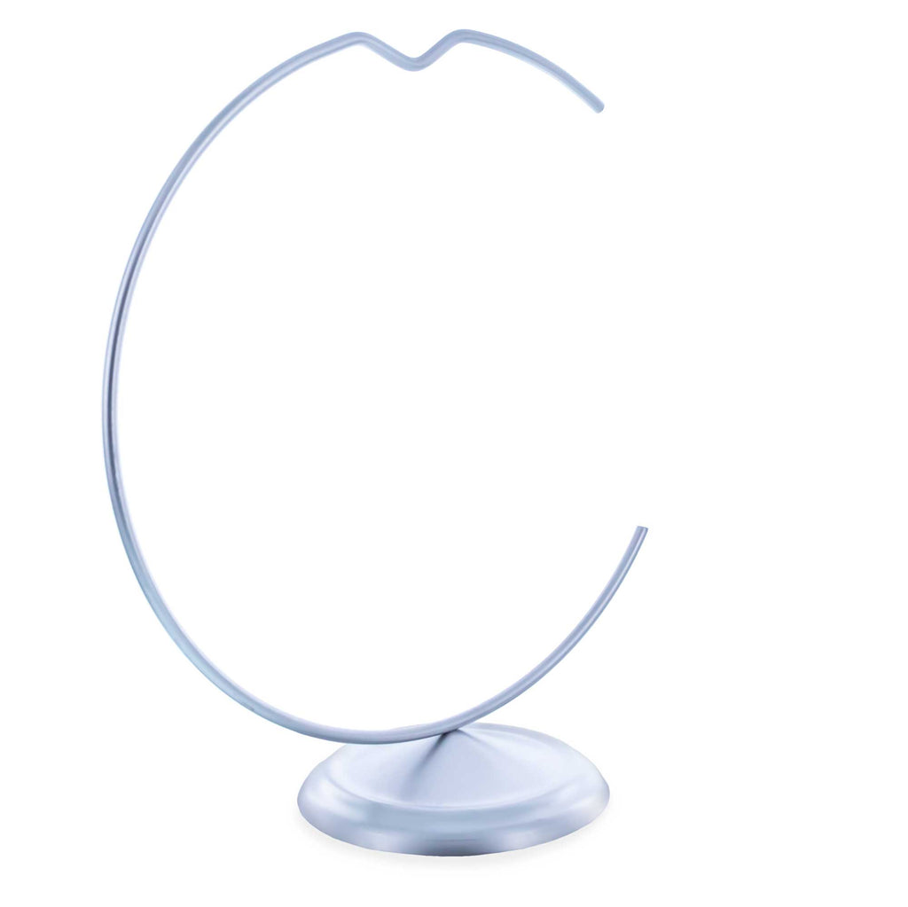 Crescent Moon with Hook Notch Silver Metal Ornament Display Stand 8.8 Inches (Poland)Poland , dimensions in inches: 8.8 x 3.5 x 7