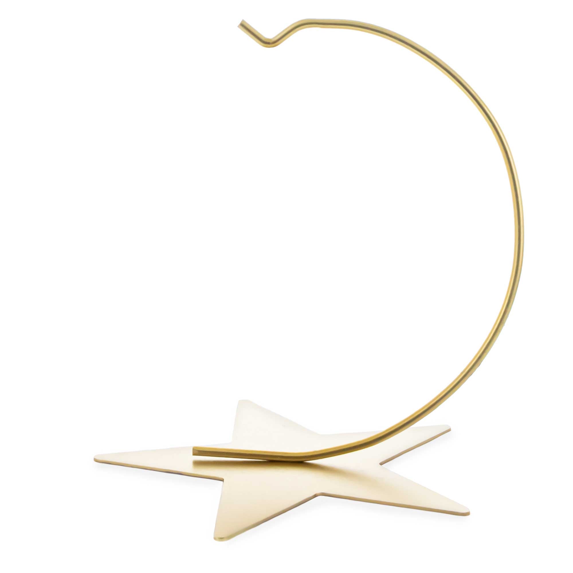 Notch Hook & Star Base Gold Metal Ornament Display Stand 5.2 Inches (Poland) in Gold color