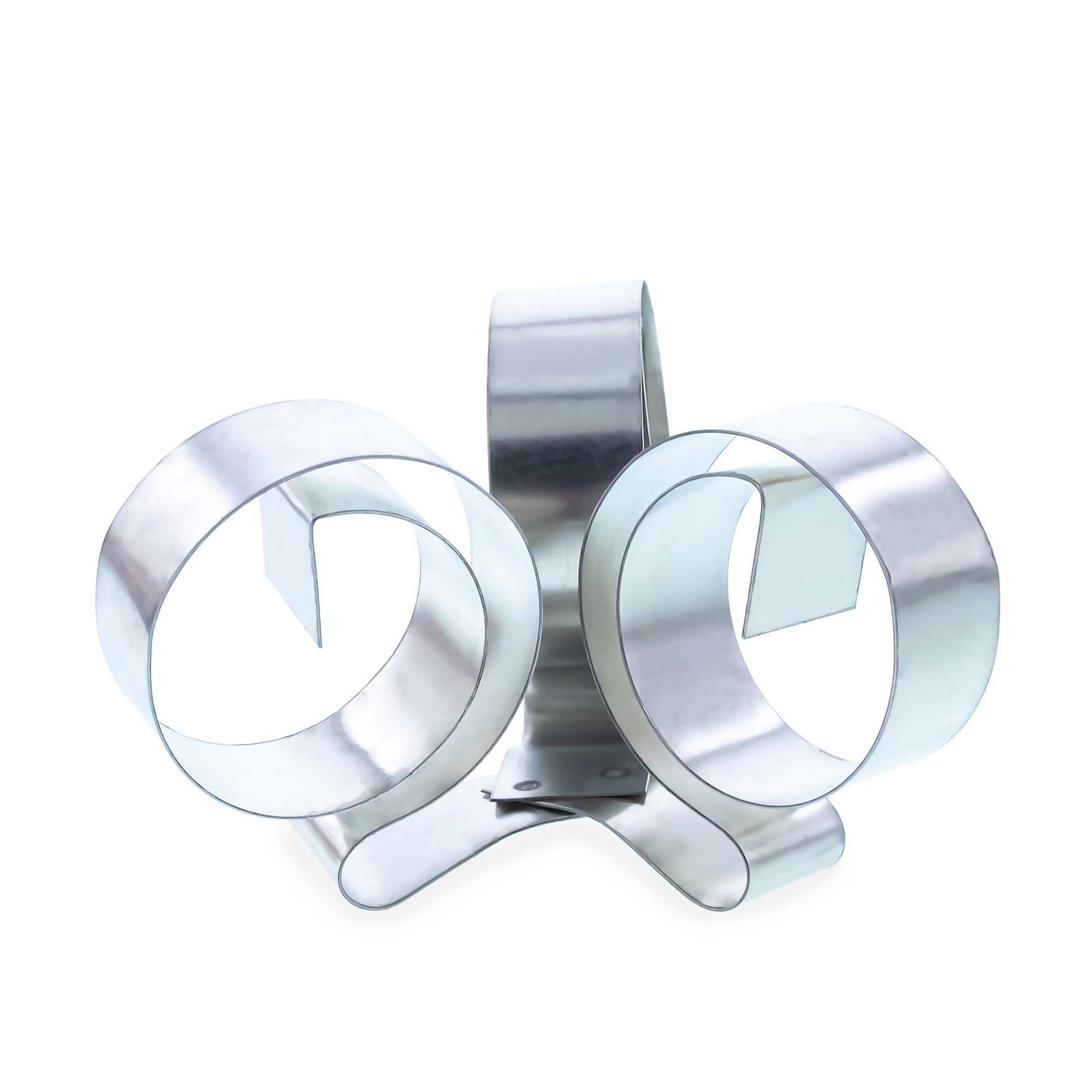 Silver Metal Ribbon Loop Egg Stand Holder Display (Poland) in Silver color