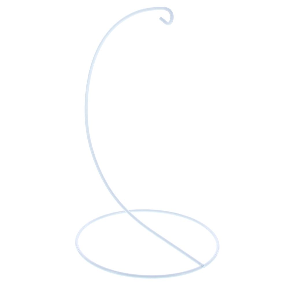 Open Frame White Painted Metal Ornament Display Stand 9.2 Inches (Poland)Poland , dimensions in inches: 9.2 x 5.2 x 3