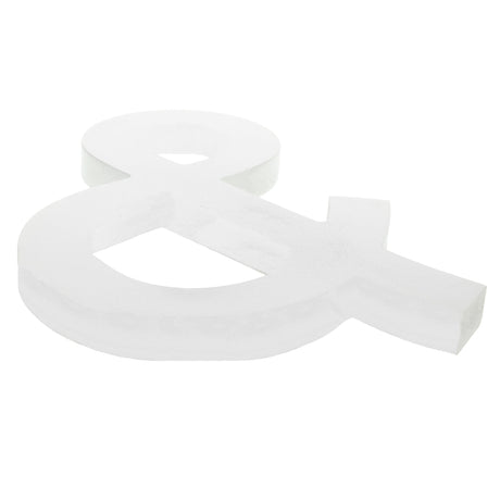 Arial Font White Painted MDF Wood Symbol & Ampersand 6 Inches in White color,  shape