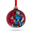 Skilled Car Mechanic - Blown Glass Ball Christmas Ornament 3.25 Inches in Red color, Round shape