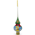 Angel Decorating Tree on White Glass Christmas Tree Topper 11 Inches in White color Triangle