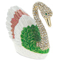 Swan Jeweled Trinket Box Figurine 2.6 Inches in White color