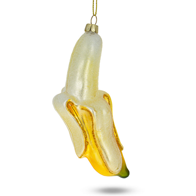 Peeled Banana Glass Christmas Ornament in Multi color,  shape