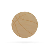 Wood Basketball Unfinished Wooden Shape Craft Cutout DIY Unpainted 3D Plaque 6 Inches in Beige color Round