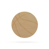 Basketball Unfinished Wooden Shape Craft Cutout DIY Unpainted 3D Plaque 6 Inches in Beige color Round