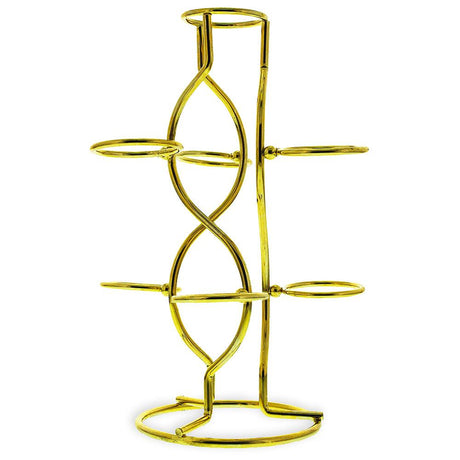 Metal Gold Tone Metal Display Stand - Holds 7 Eggs Spheres 7.5 Inches Tall in Gold color