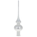 Matte White with Sparkling Top Glass Christmas Tree Topper 11 Inches in White color Triangle