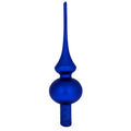 Matte Blue with Sparkling Top Glass Christmas Tree Topper 11 Inches in Blue color Triangle
