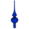 Matte Blue with Sparkling Top Hand Crafted Mouth Blown Glass Christmas Tree Topper 11 Inches in Blue color, Triangle shape
