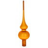 Matte Orange with Sparkling Top Hand Crafted Mouth Blown Glass Christmas Tree Topper 11 Inches in Gold color, Triangle shape
