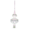 Jewel Drops on White Chandelier Clear Glass Christmas Tree Topper 11 Inches in Clear color Triangle