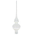 Pearl Drops on White Chandelier Clear Glass Christmas Tree Topper 11 Inches in White color Triangle