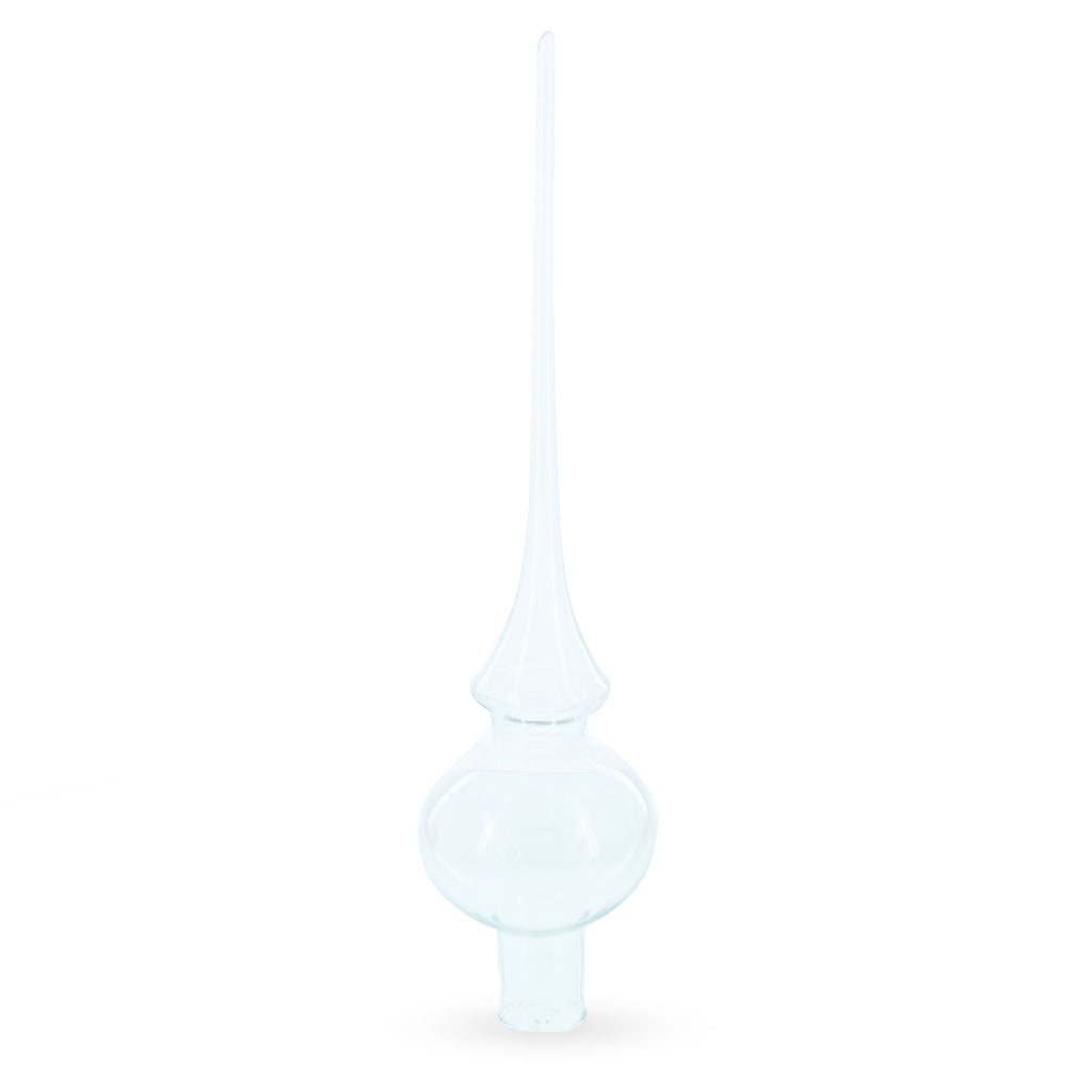 Clear Glass Christmas Tree Topper 11 Inches in Clear color Triangle