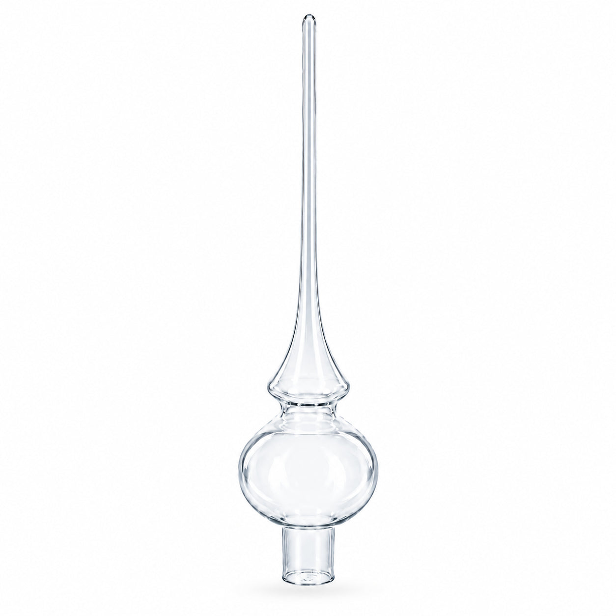 Clear Mouth-Blown Finial Glass Christmas Tree Topper 11 Inches in Clear color Triangle